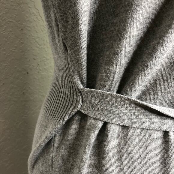 WHBM gray open front waist tie long cardigan sweater size Extra Small XS - Picture 6 of 15
